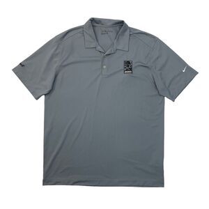 Nike Polo Shirt Mens L Large Titanium Grey DriFIT Vertical Mesh Performance Golf